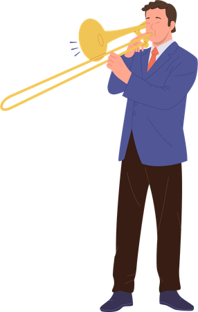 Man playing trumpet  일러스트레이션