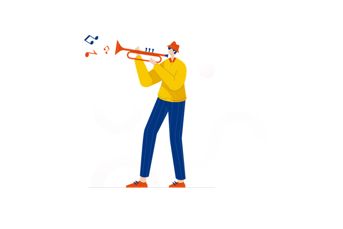 Man playing trumpet Illustration