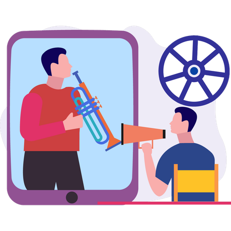 Man playing trumpet  Illustration