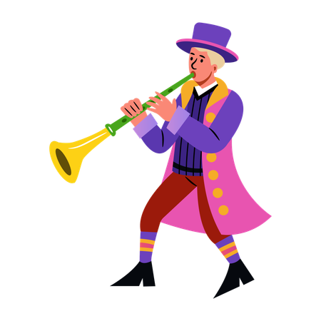 Man playing trumpet  Illustration