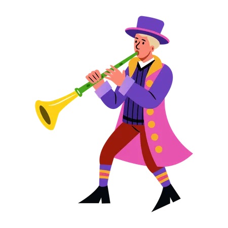 Man playing trumpet  Illustration