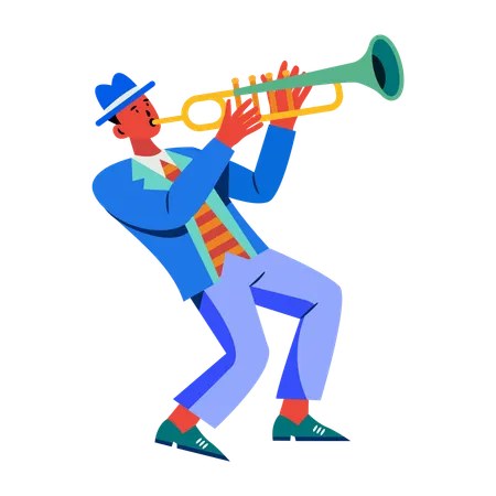 Man playing trumpet  Illustration