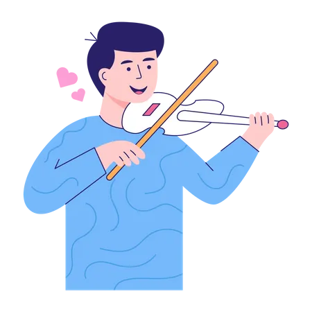 Man Playing Violin  Illustration