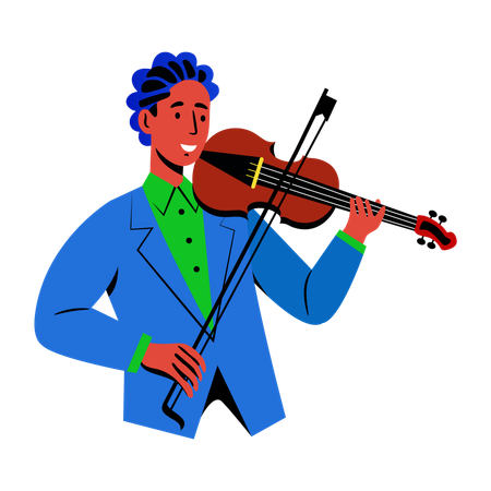 Man playing violin  Illustration