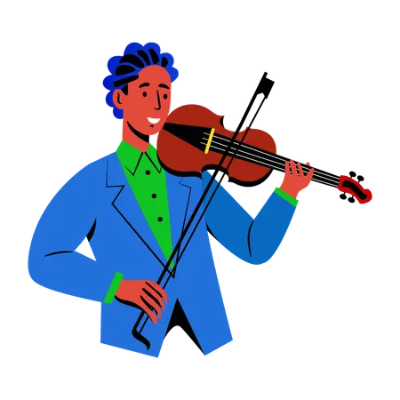 Man playing violin  Illustration