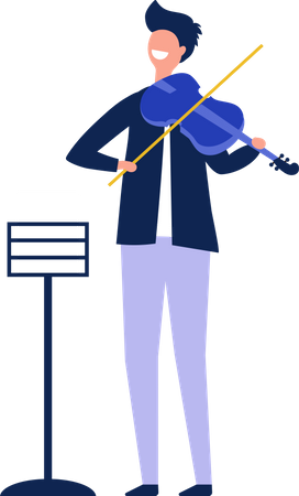 Man playing violin  Illustration