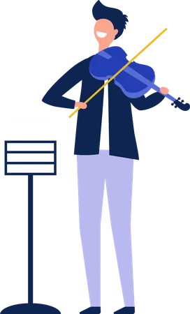 Man playing violin  Illustration