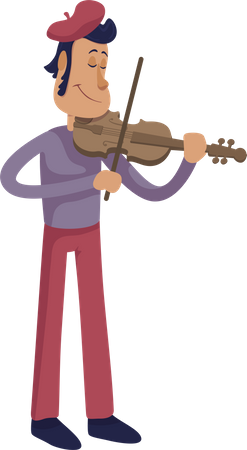 Man playing violin  Illustration