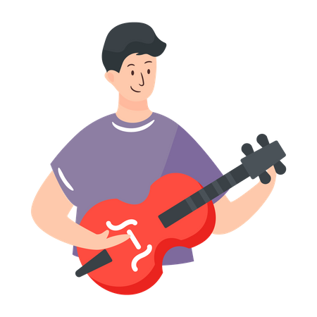 Man playing Violin Illustration