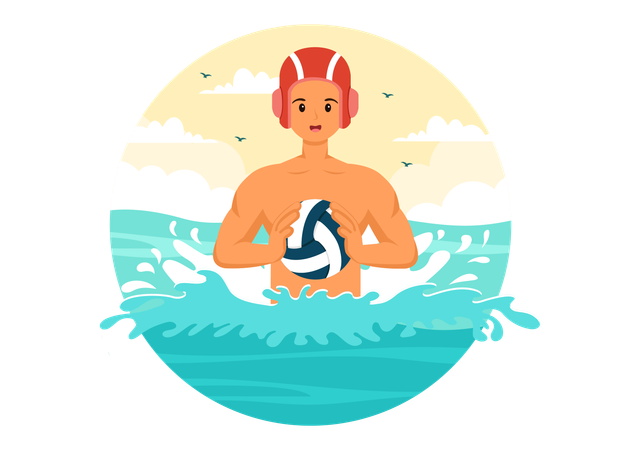 Man playing volley ball  Illustration