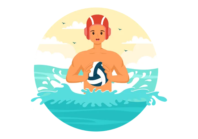 Man playing volley ball  Illustration