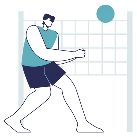Man playing volleyball  Illustration