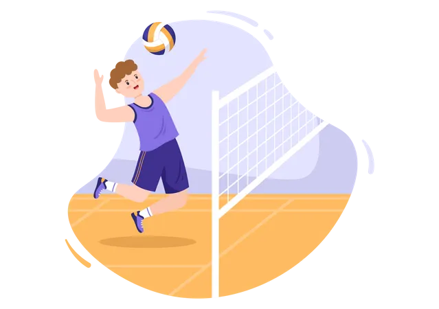 Man playing volleyball Illustration