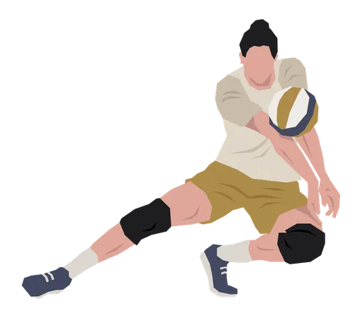 Man playing Volleyball  Illustration