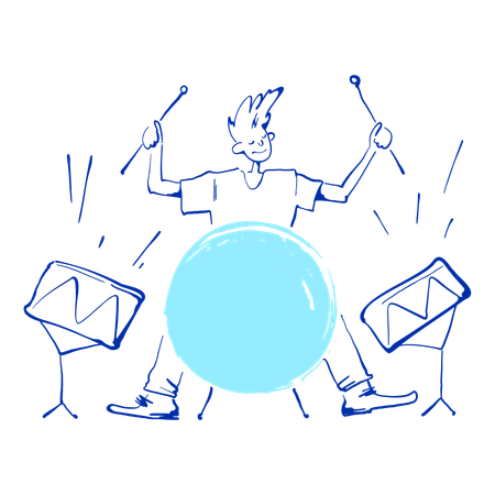 Man plays drums  Illustration