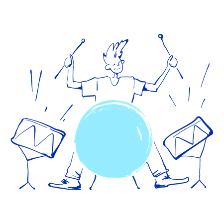 Man plays drums  Illustration