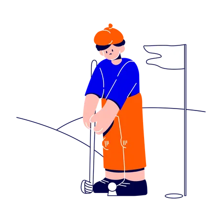Man plays golf  Illustration