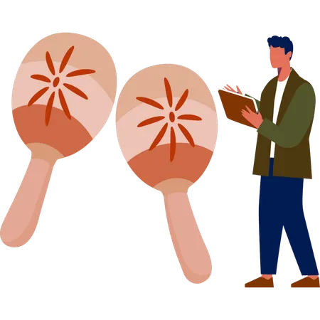 Man pointed out maracas music  Illustration