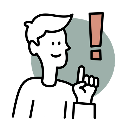 Man pointing alert sign  Illustration