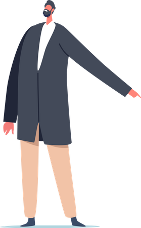 Man pointing at something  イラスト