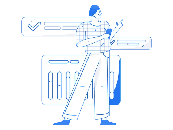 Man pointing business analysis  Illustration