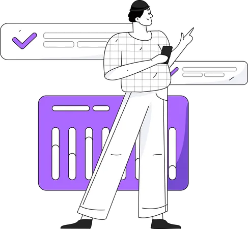 Man pointing business analysis  Illustration