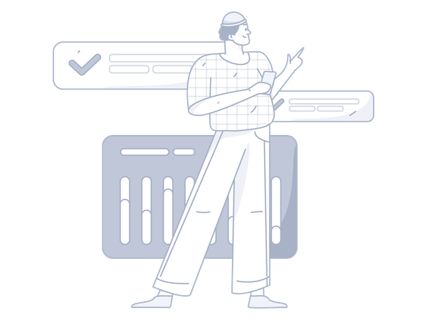 Man pointing business analysis  Illustration