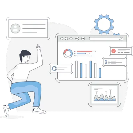Man Pointing Business Operation  Illustration