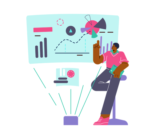 Man pointing business report  Illustration