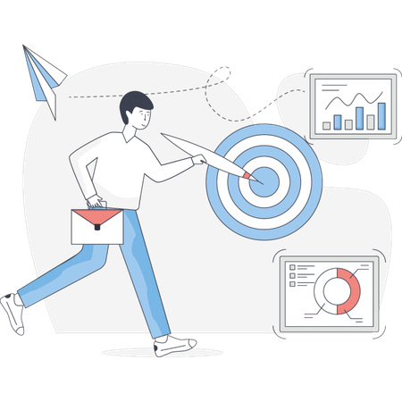 Man Pointing Business Target  Illustration