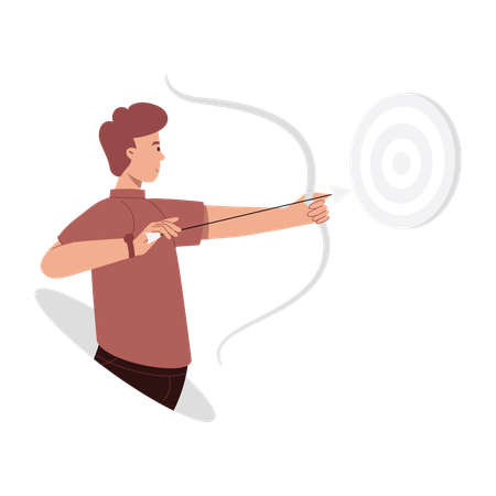 Man Pointing Business Target  Illustration
