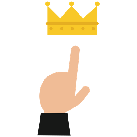 Man pointing Crown  일러스트레이션