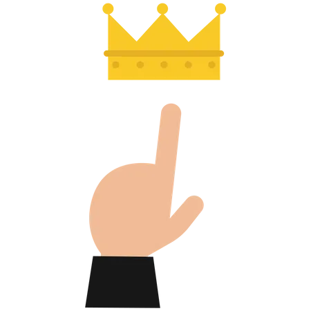 Man pointing Crown  Illustration