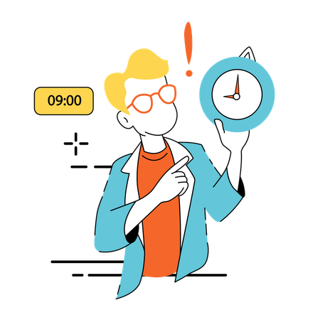 Man Pointing Deadline  Illustration