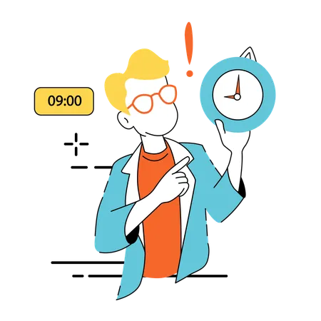 Man Pointing Deadline  Illustration