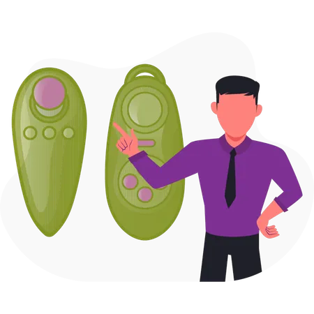 Man  pointing game controller  Illustration