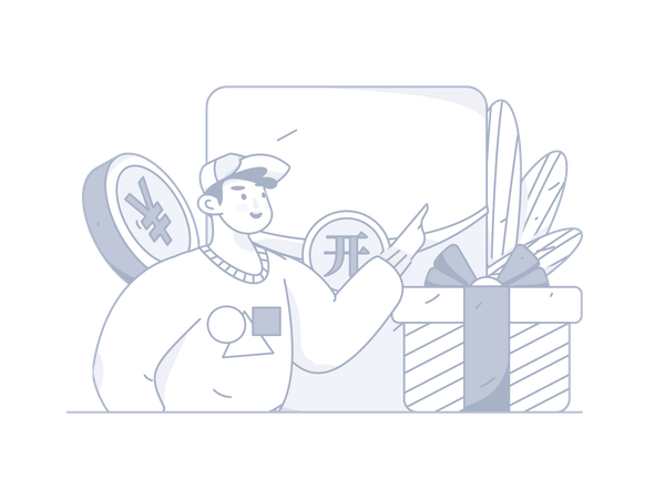 Man pointing gift  Illustration