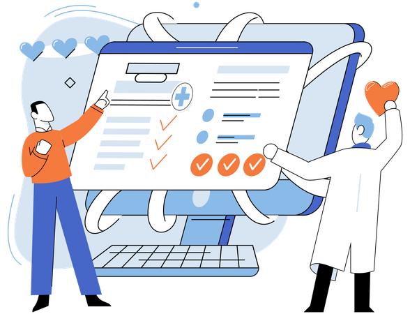 Man pointing insurance policy  Illustration