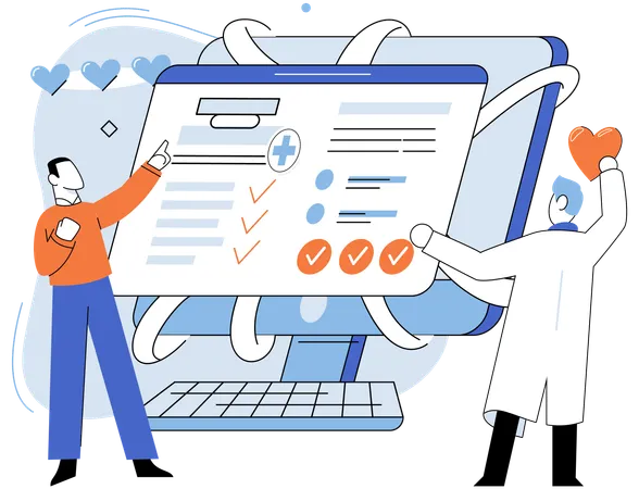 Man pointing insurance policy  Illustration