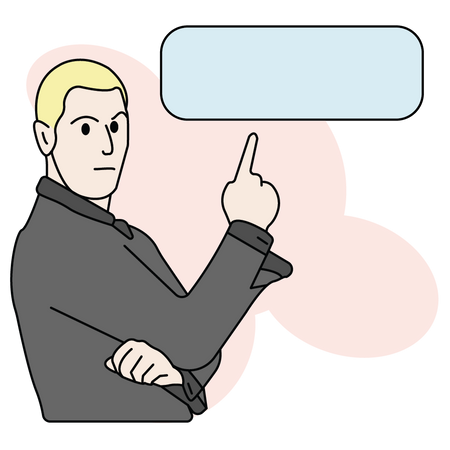 Man Pointing Message box  Illustration