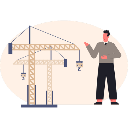 Man  pointing repair and maintenance service  Illustration