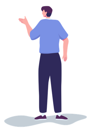 Man pointing something  Illustration