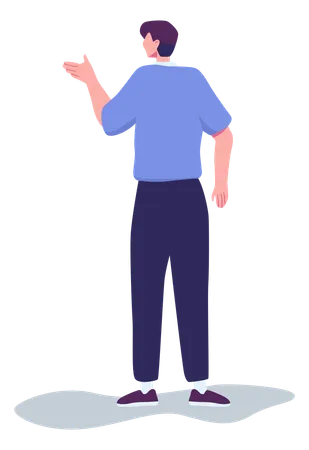 Man pointing something  Illustration
