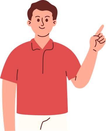 Man Pointing Something  Illustration