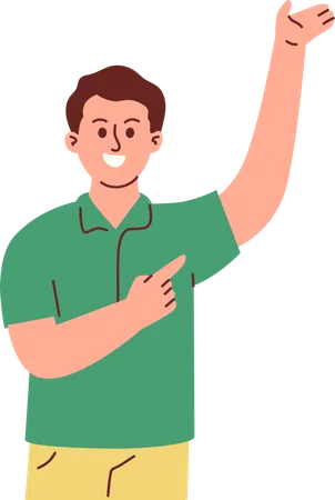 Man Pointing Something  Illustration