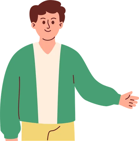 Man Pointing Something  Illustration