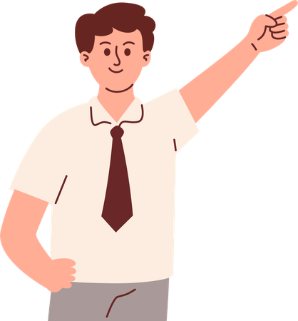 Man Pointing Something  Illustration