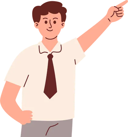 Man Pointing Something  Illustration