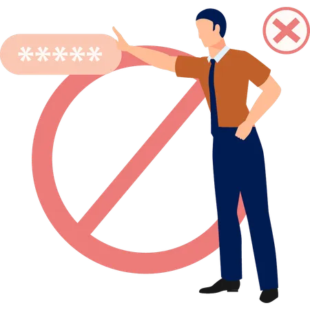 Man pointing star rating about beware  Illustration