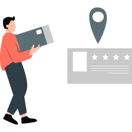 Man pointing star rating  Illustration